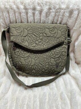 Sakroots Artist Circle Foldover Crossbody - Olive Floral - Eco-Twill